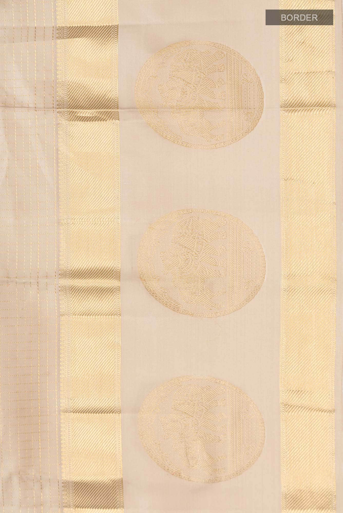 Beige Kanchipuram Silk Saree