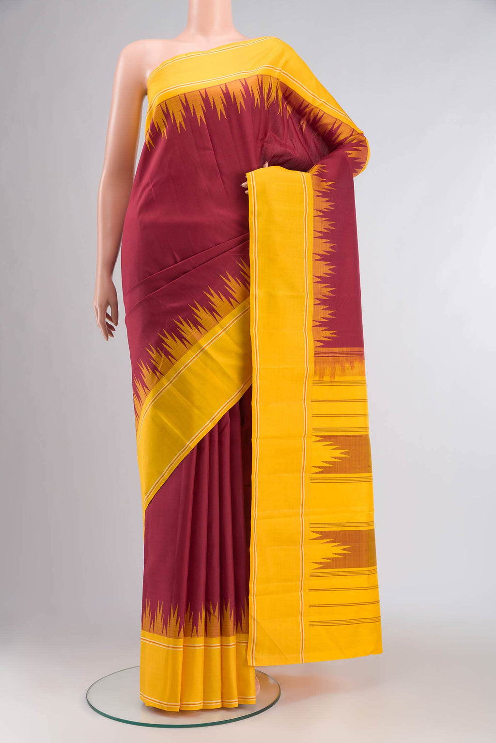 Maroon Kanchipuram Silk Saree