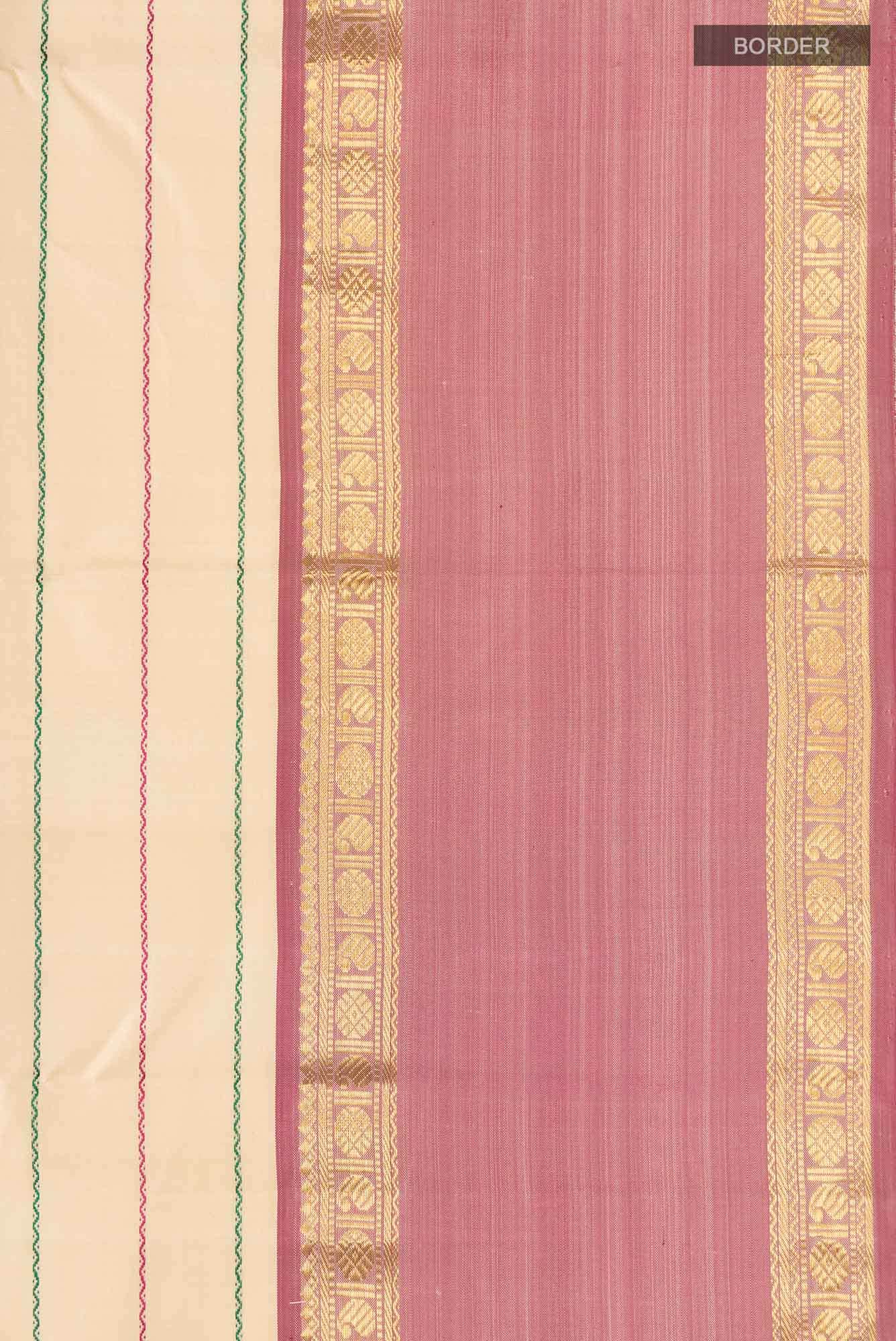 Beige Kanchipuram Silk Saree