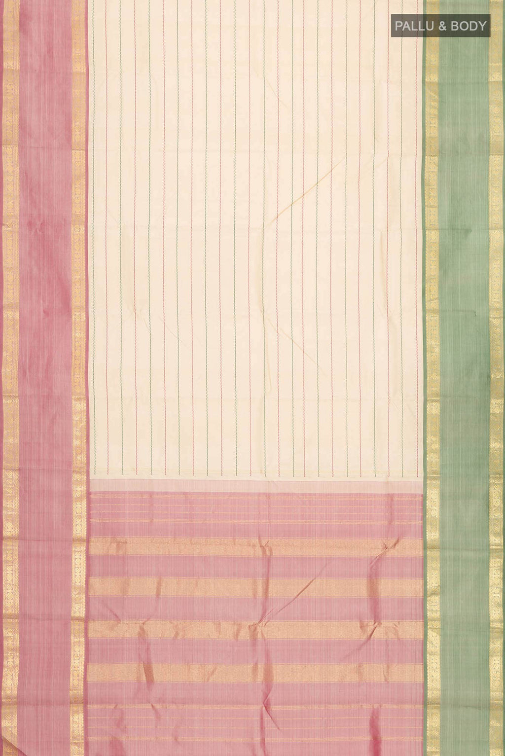 Beige Kanchipuram Silk Saree