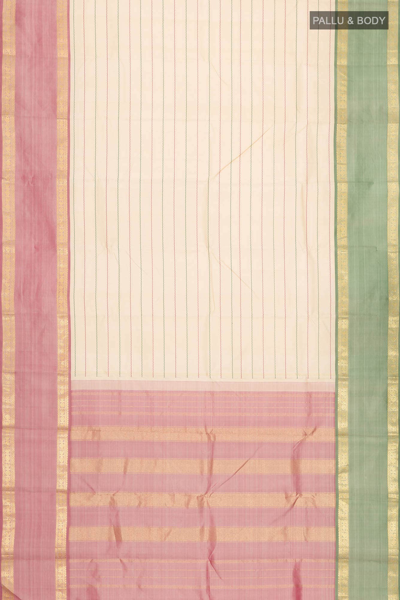 Beige Kanchipuram Silk Saree