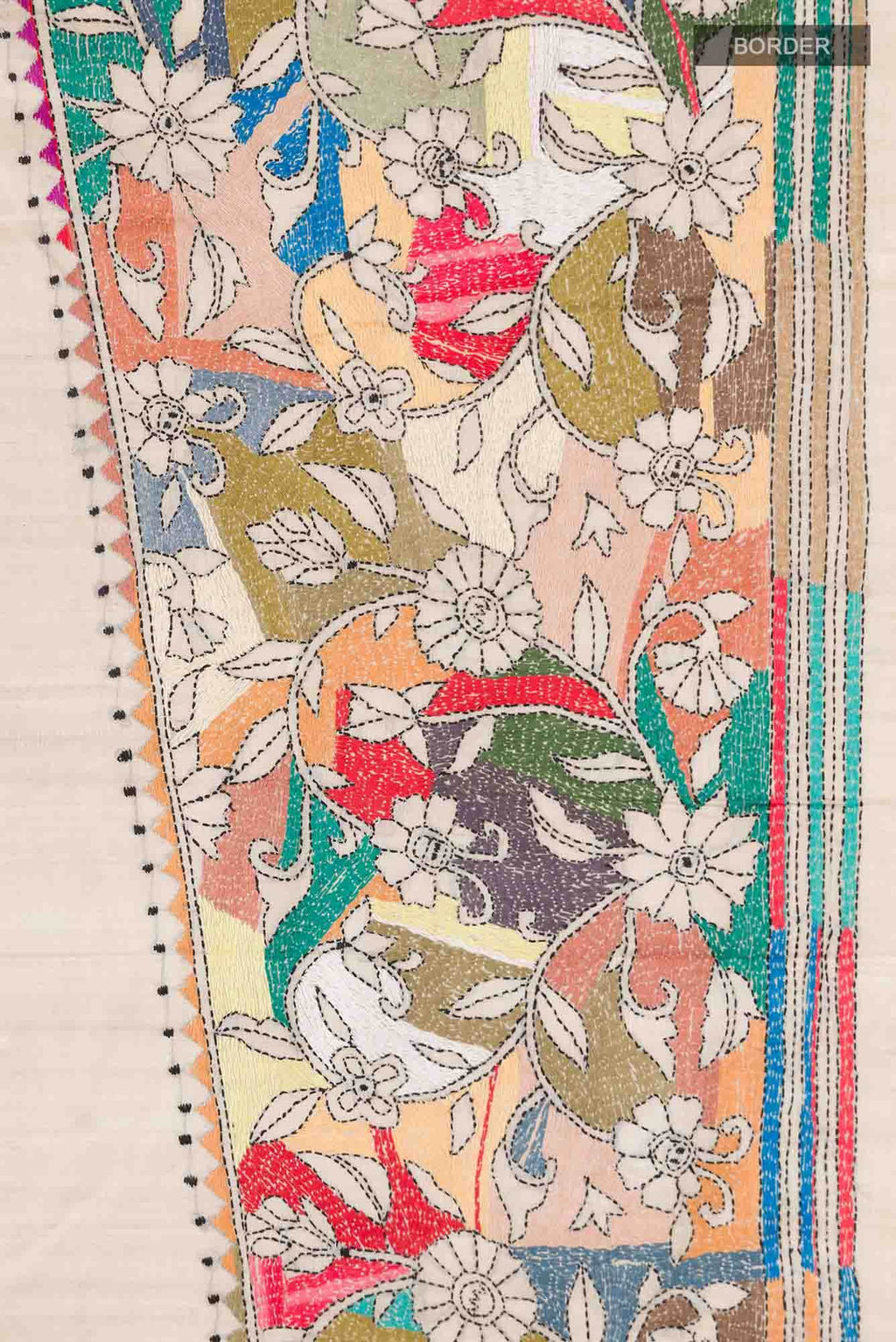 Beige Bhagalpuri Tussar Silk Saree