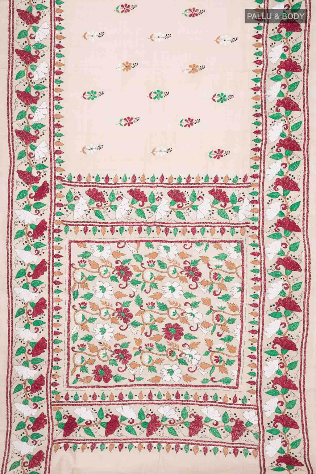 Beige Bhagalpuri Tussar Silk Saree