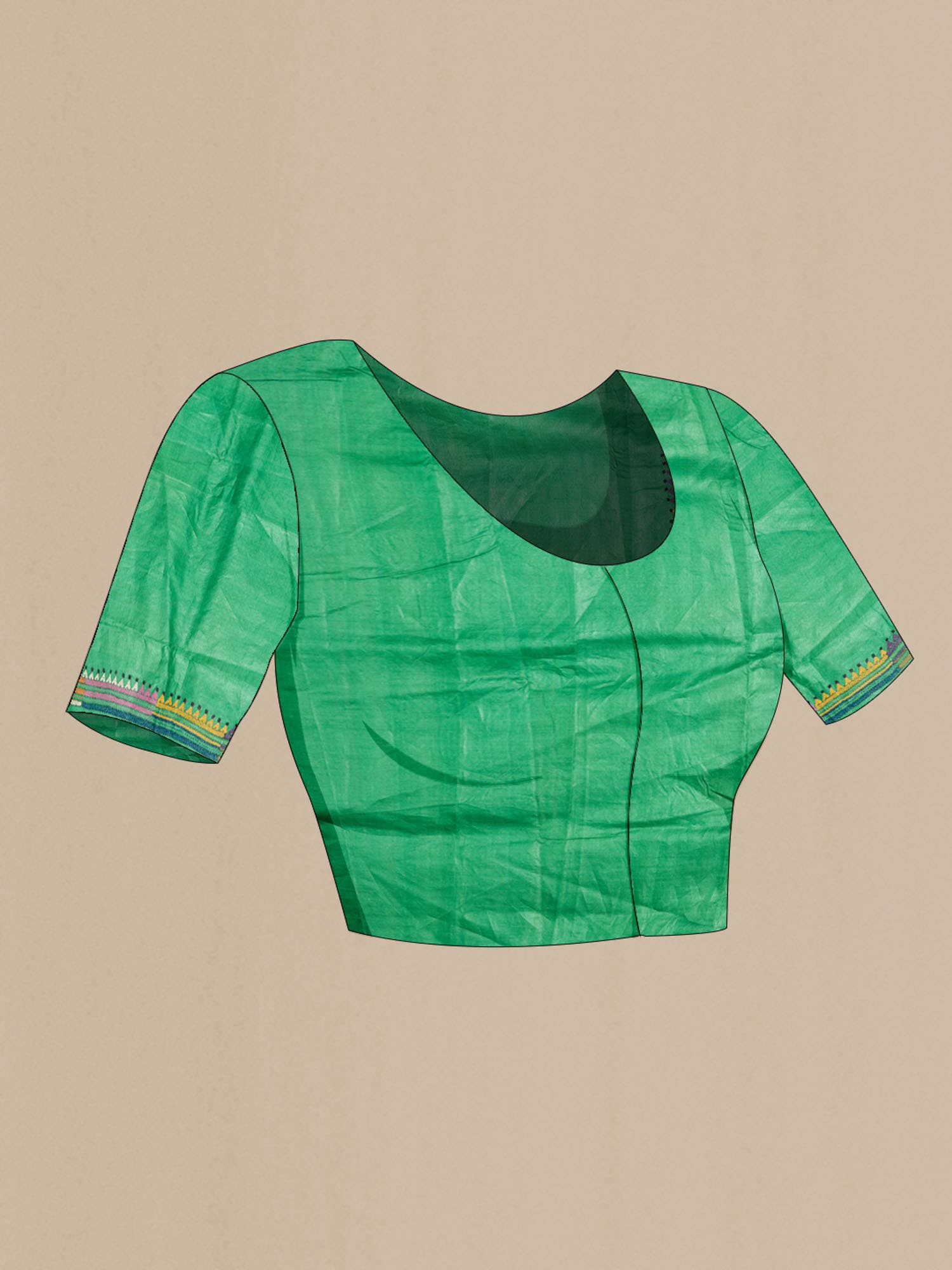 Green Bhagalpuri Tussar Silk Saree