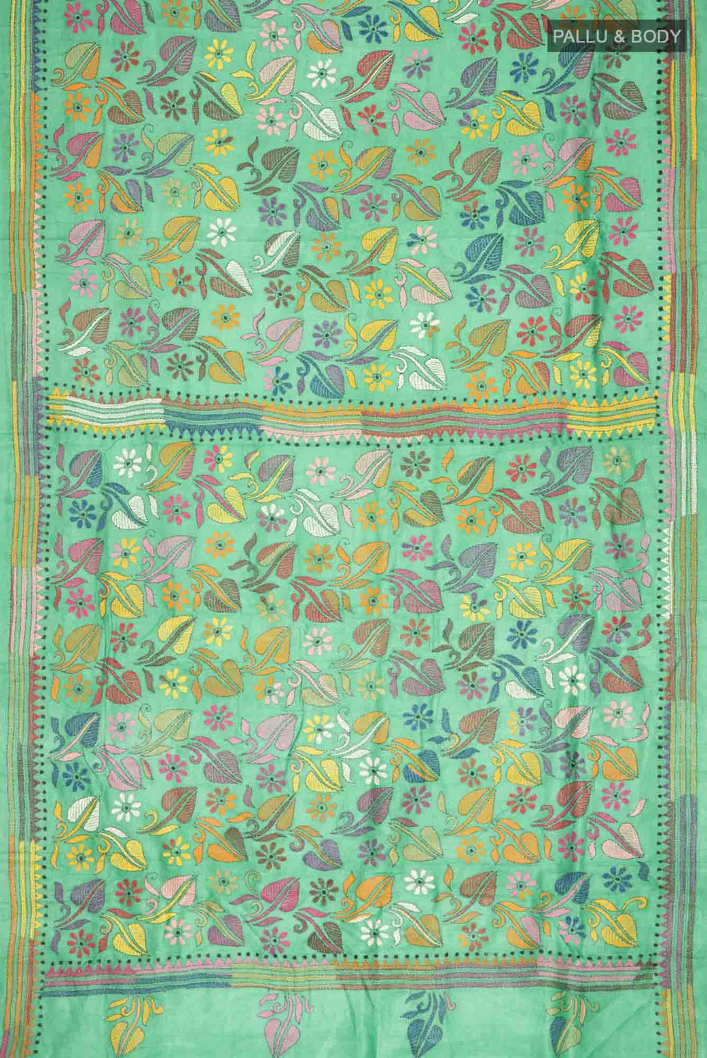Green Bhagalpuri Tussar Silk Saree