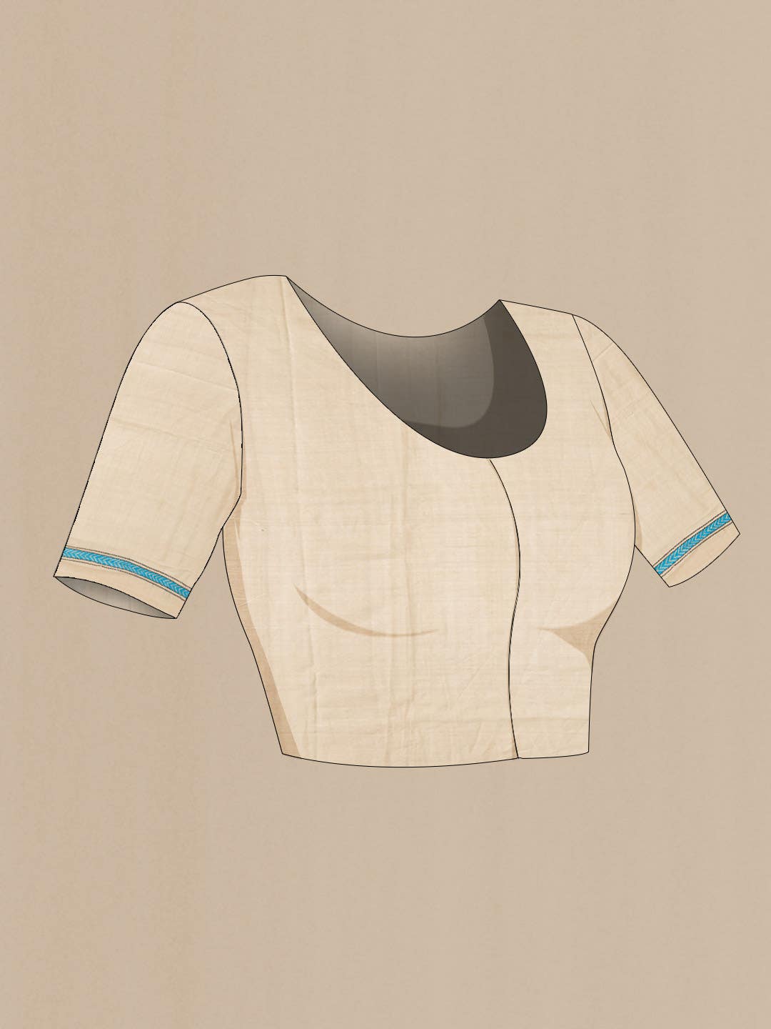 Beige Bhagalpuri Tussar Silk Saree