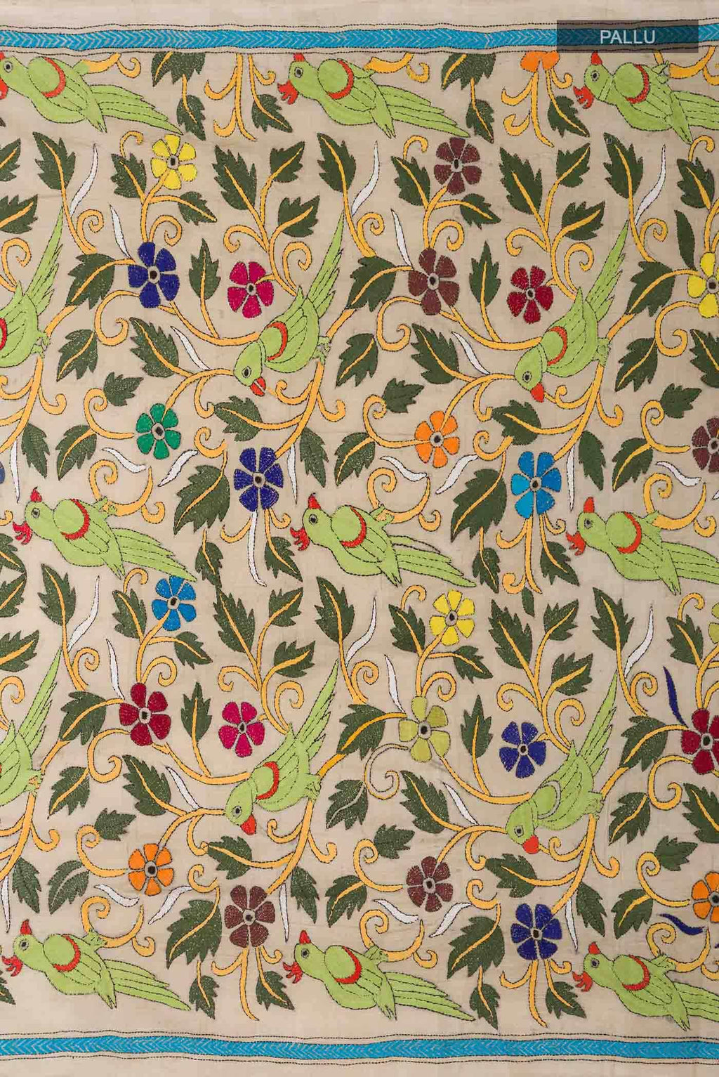 Beige Bhagalpuri Tussar Silk Saree