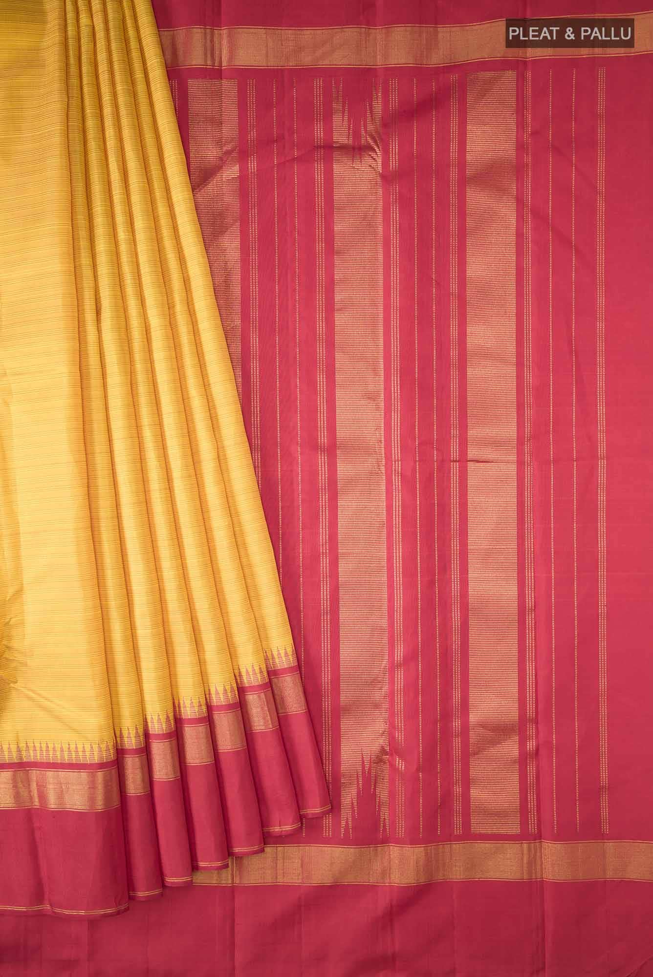 Yellow Kanchipuram Silk Saree