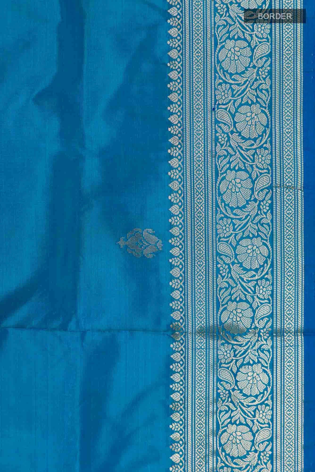 Blue Banarasi Katan Silk Saree
