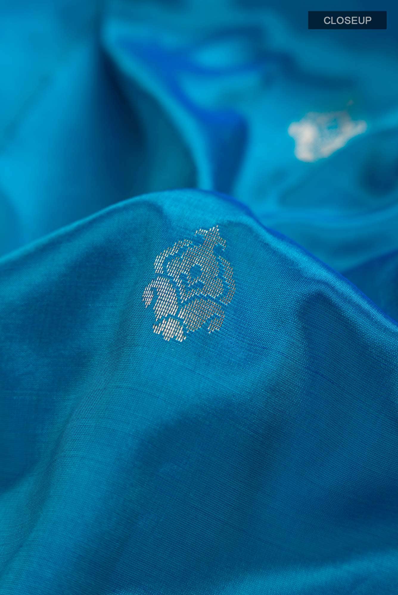 Blue Banarasi Katan Silk Saree