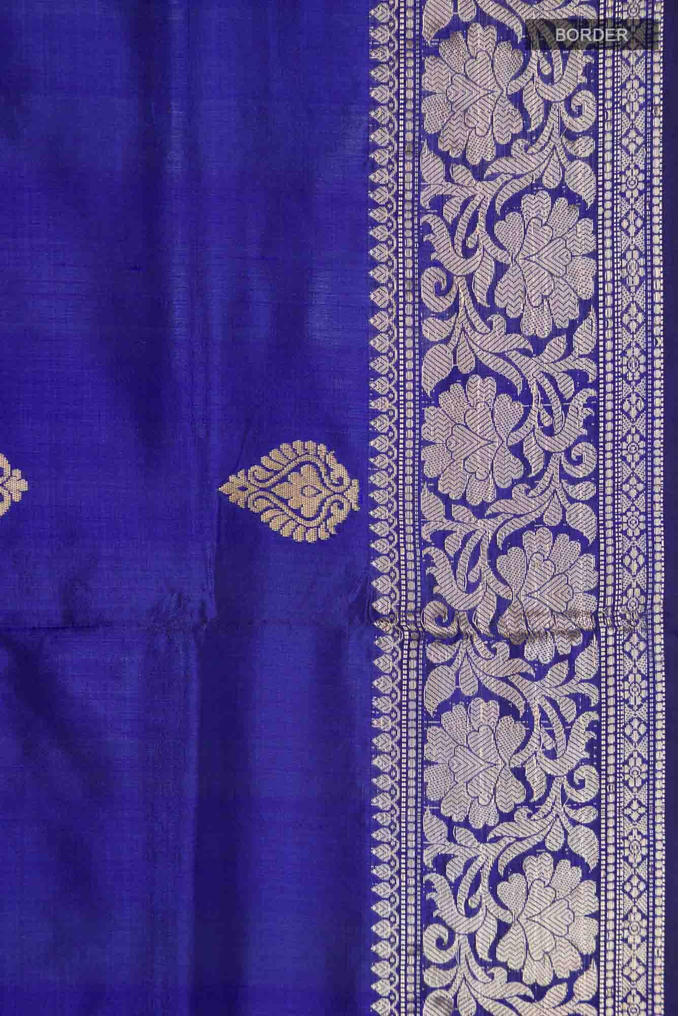 Blue Banarasi Katan Silk Saree