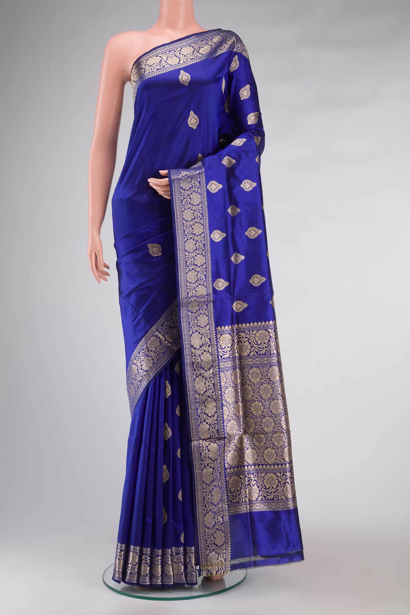 Blue Banarasi Katan Silk Saree