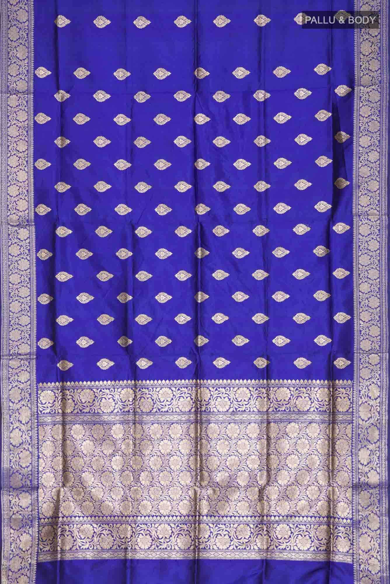 Blue Banarasi Katan Silk Saree