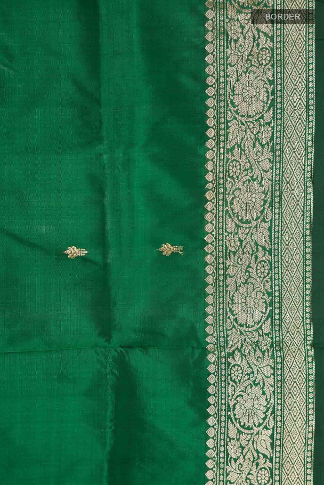 Green Banarasi Katan Silk Saree
