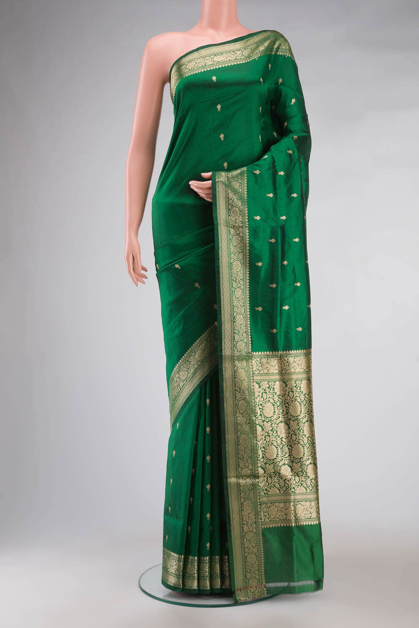 Green Banarasi Katan Silk Saree