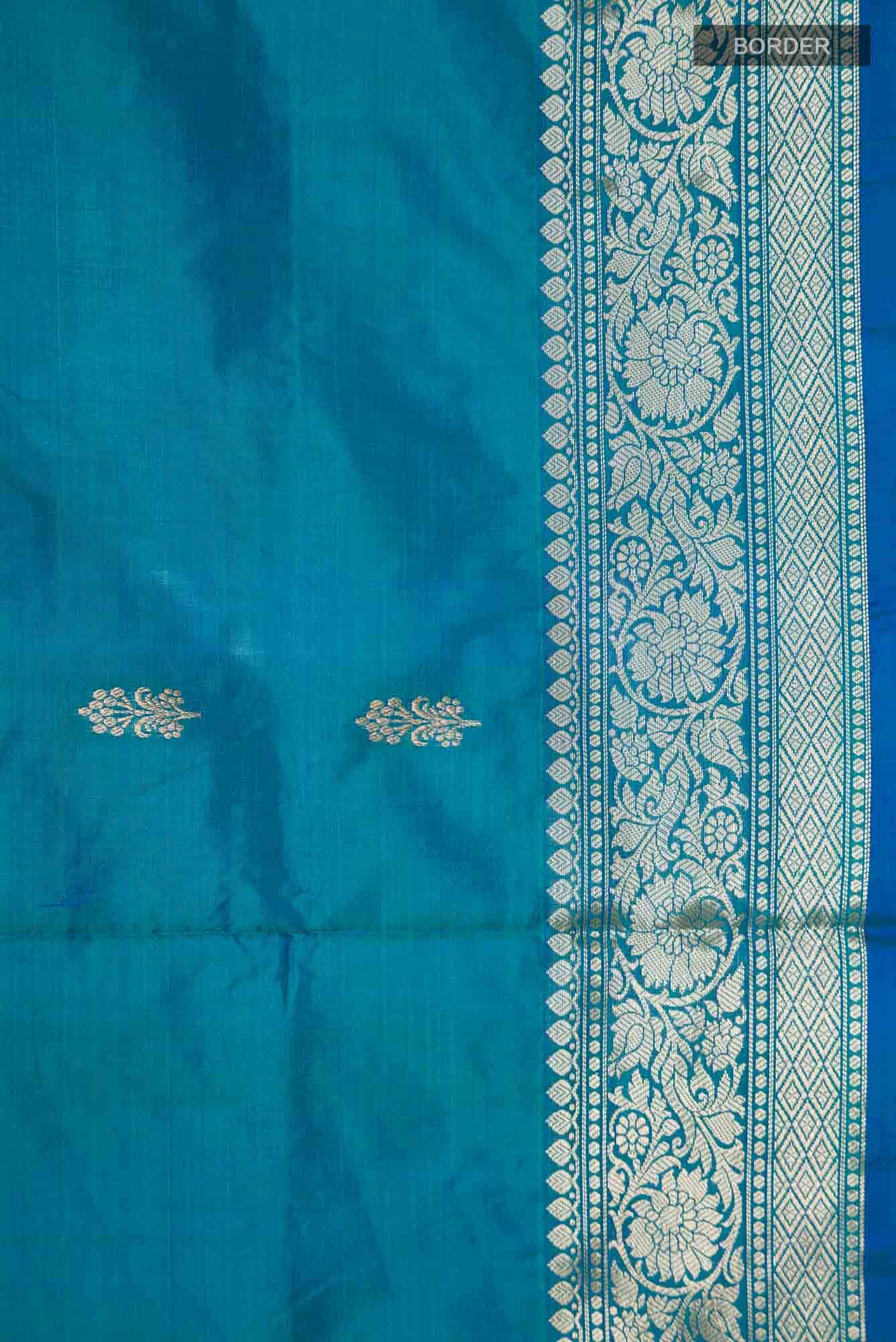 Blue Banarasi Katan Silk Saree