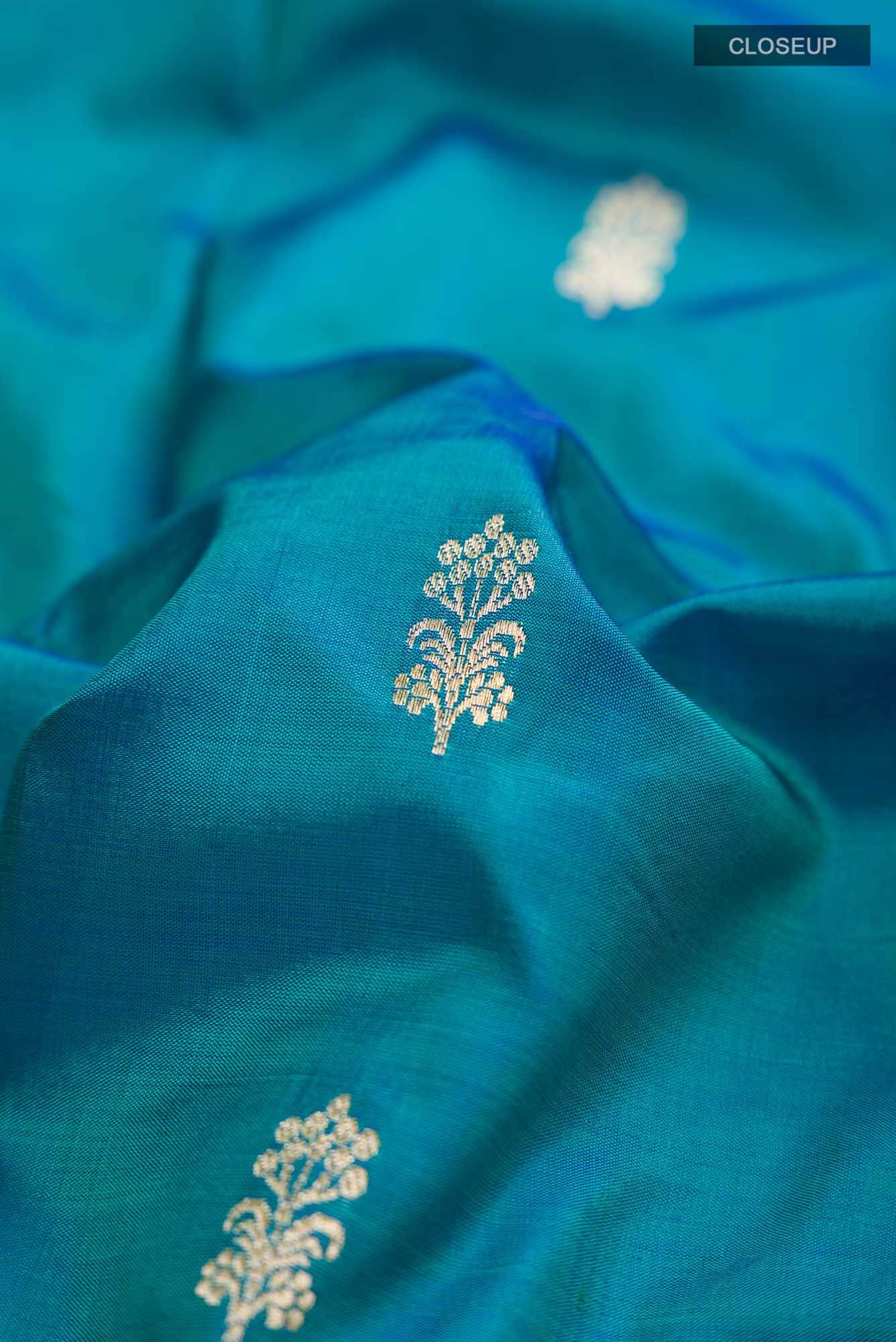 Blue Banarasi Katan Silk Saree