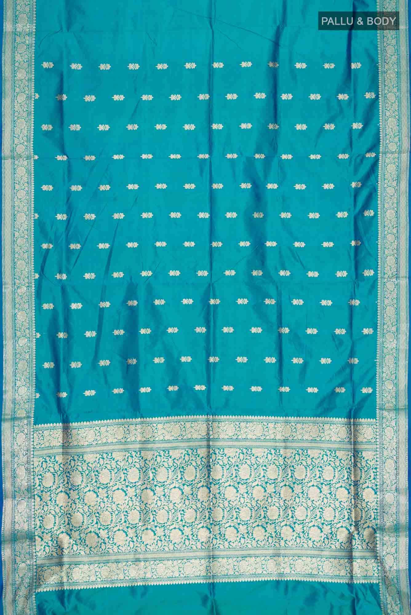 Blue Banarasi Katan Silk Saree