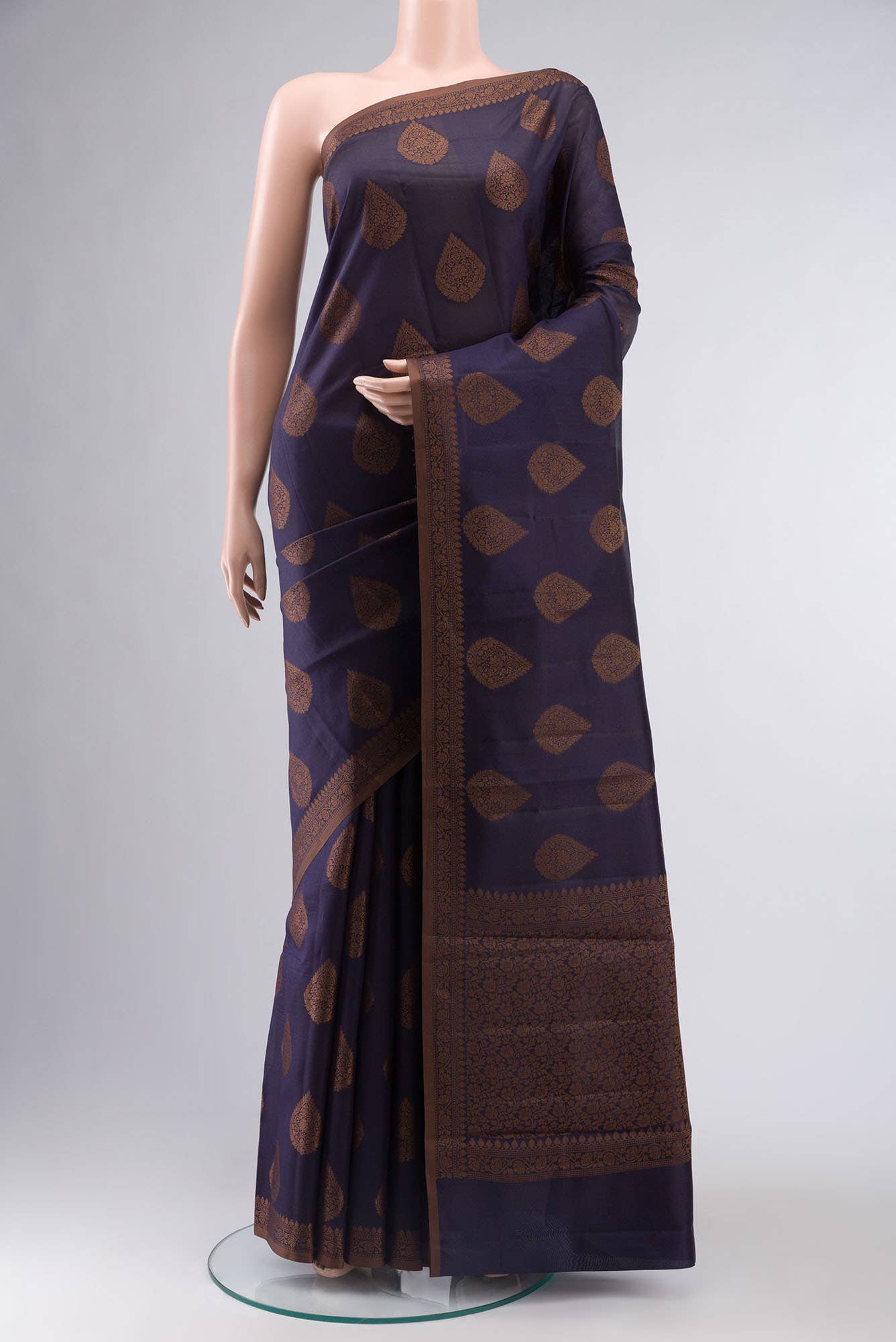 Blue Banarasi Tussar Silk Saree