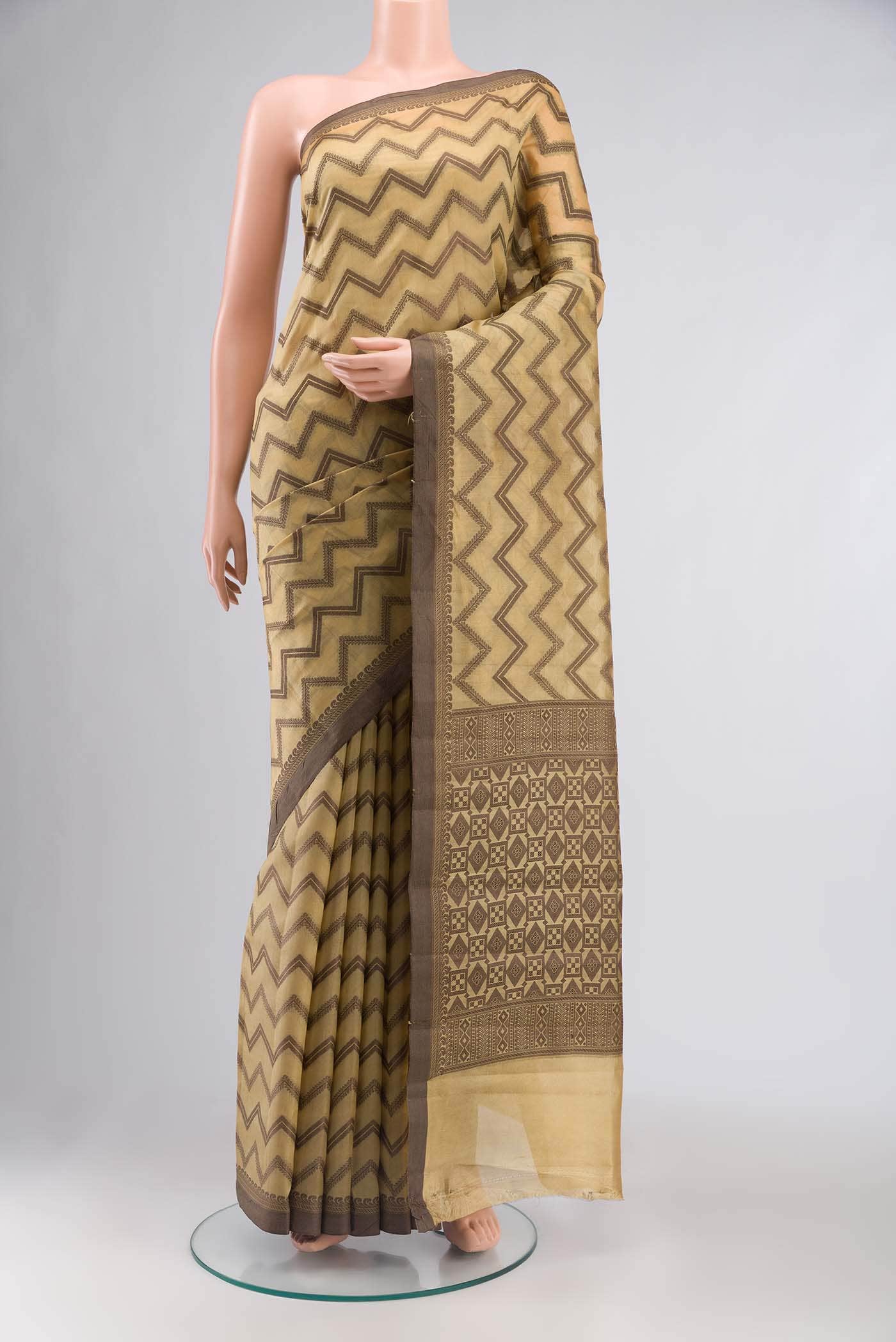 Beige Banarasi Raw Silk Saree