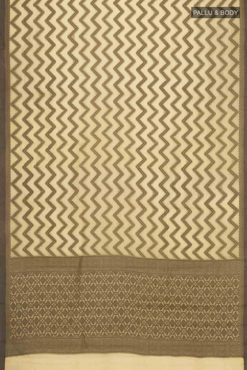 Beige Banarasi Raw Silk Saree