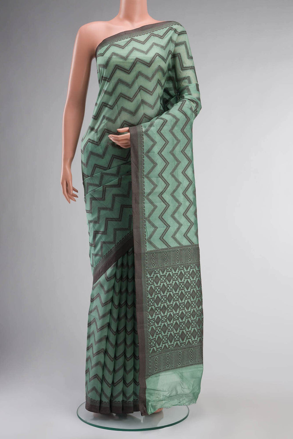 Green Banarasi Tussar Silk Saree