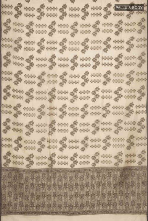 Beige Banarasi Raw Silk Saree