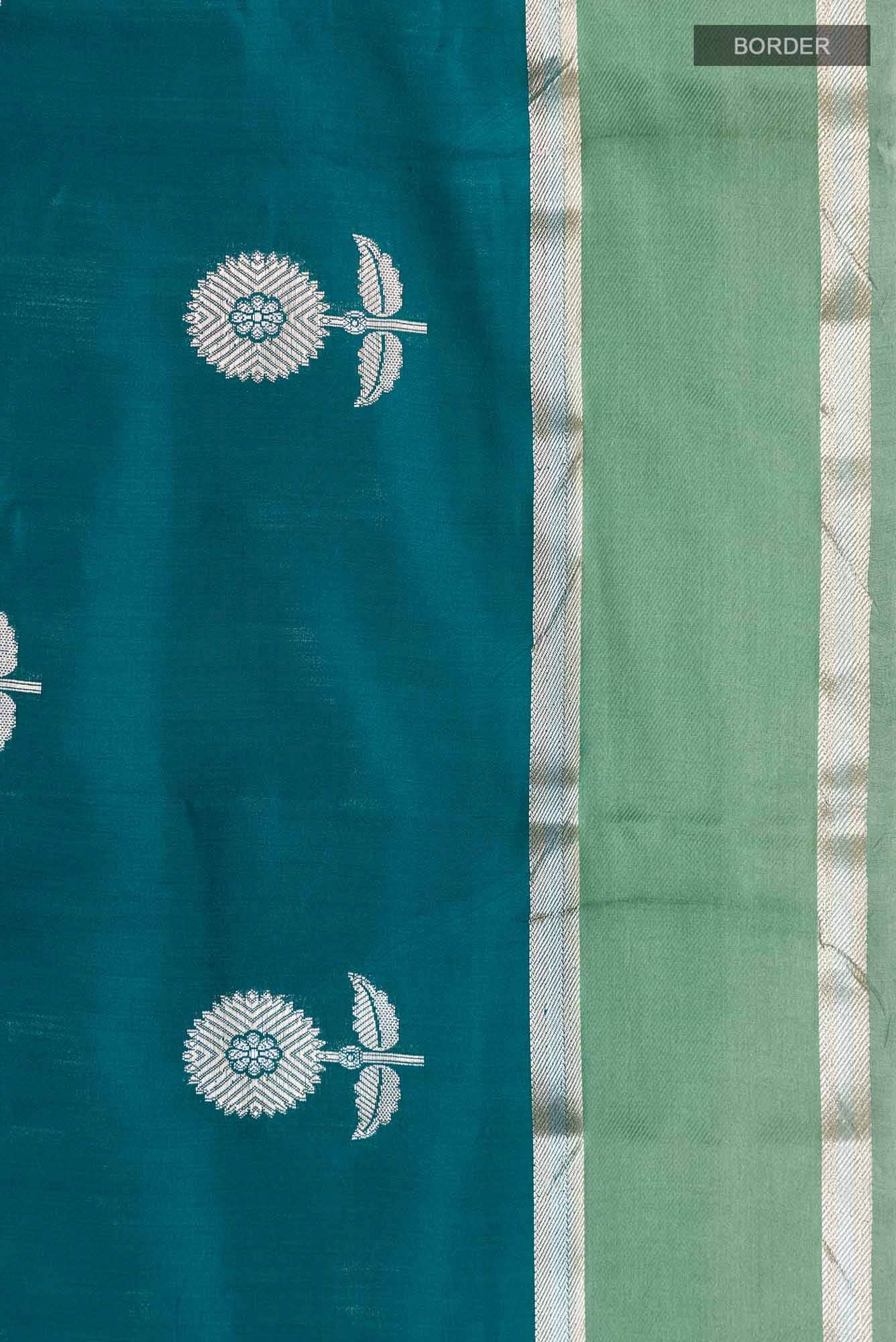 Blue Banarasi Raw Silk Saree