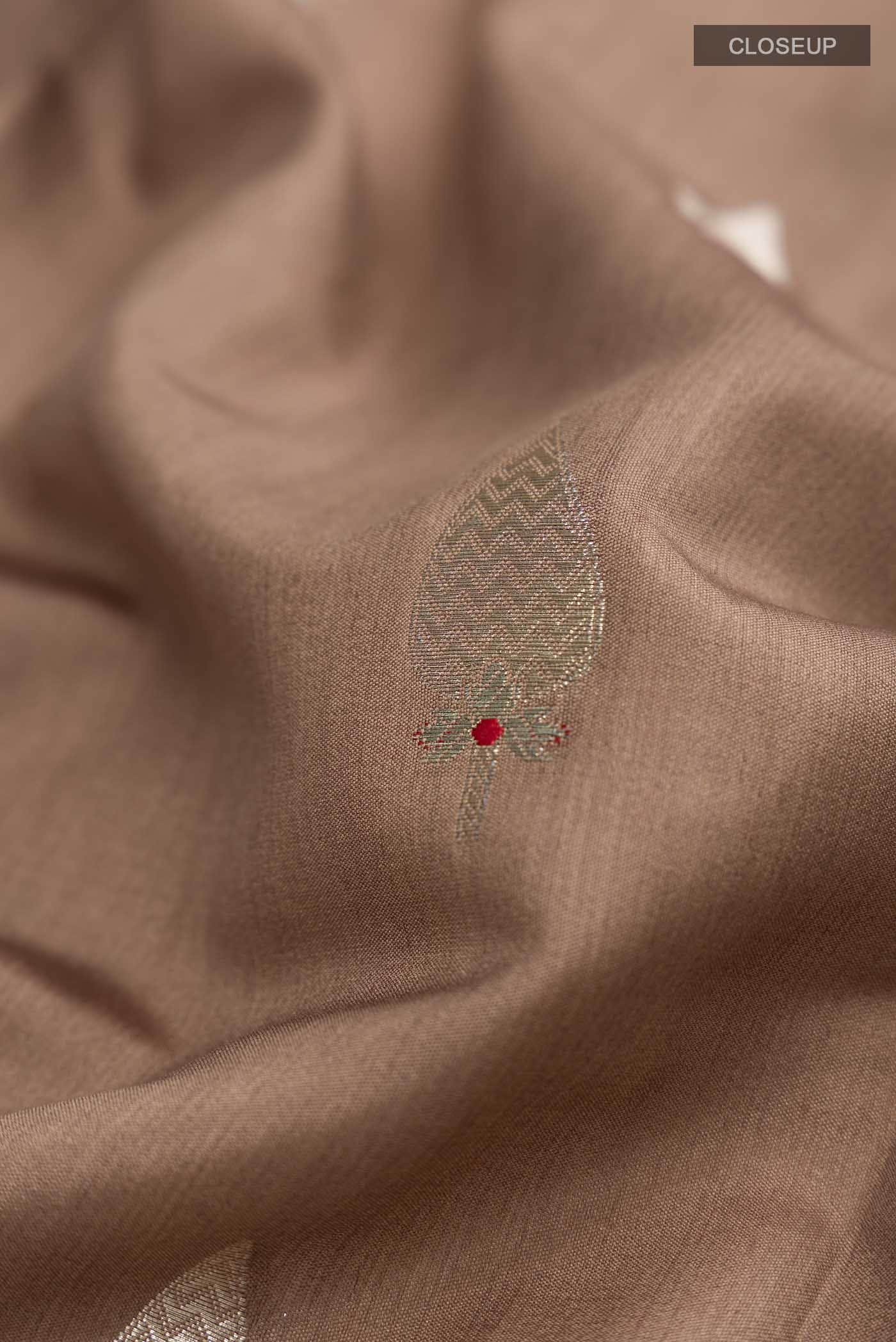 Brown Banarasi Raw Silk Saree