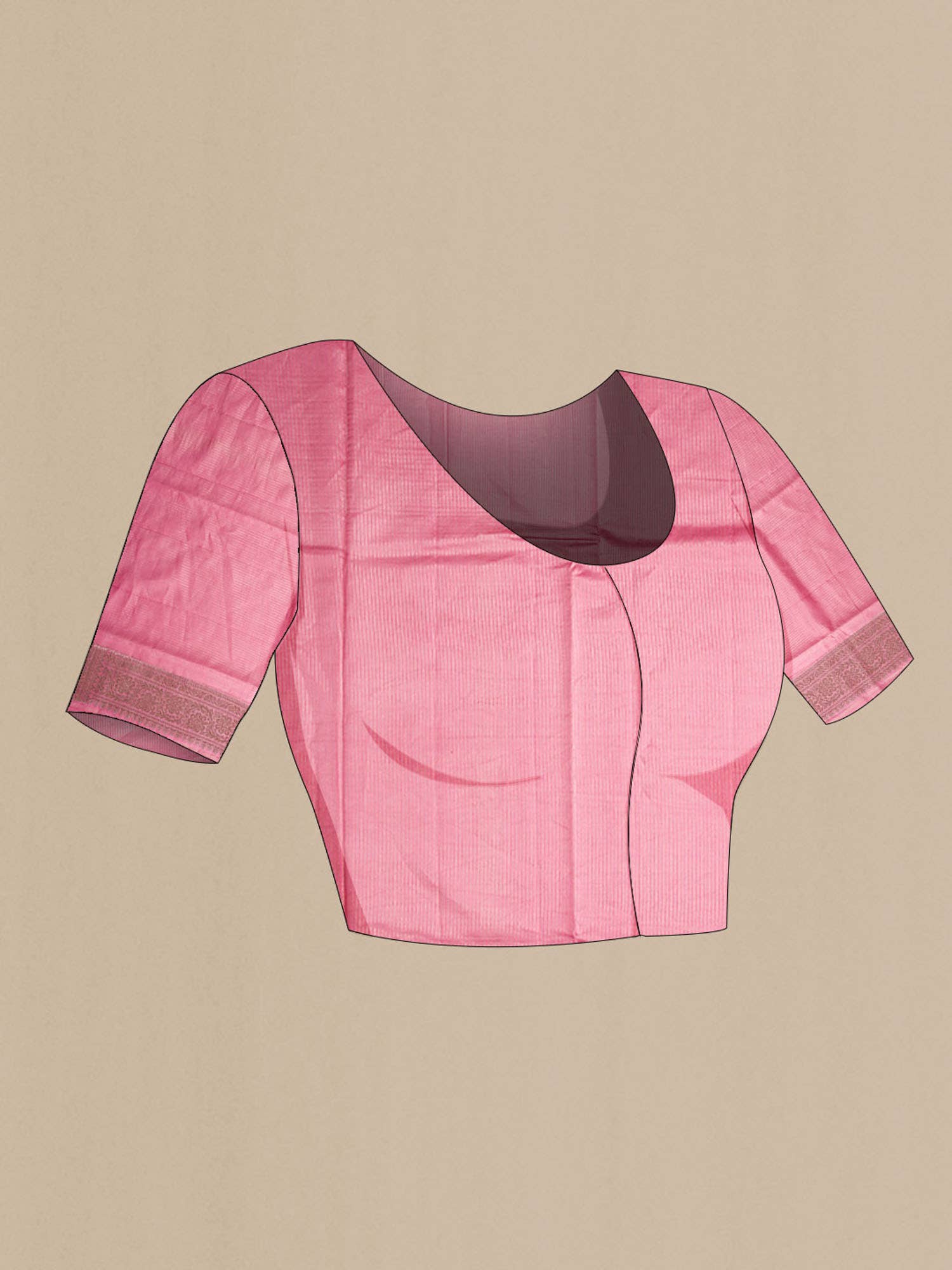 Beige Banarasi Raw Silk Saree