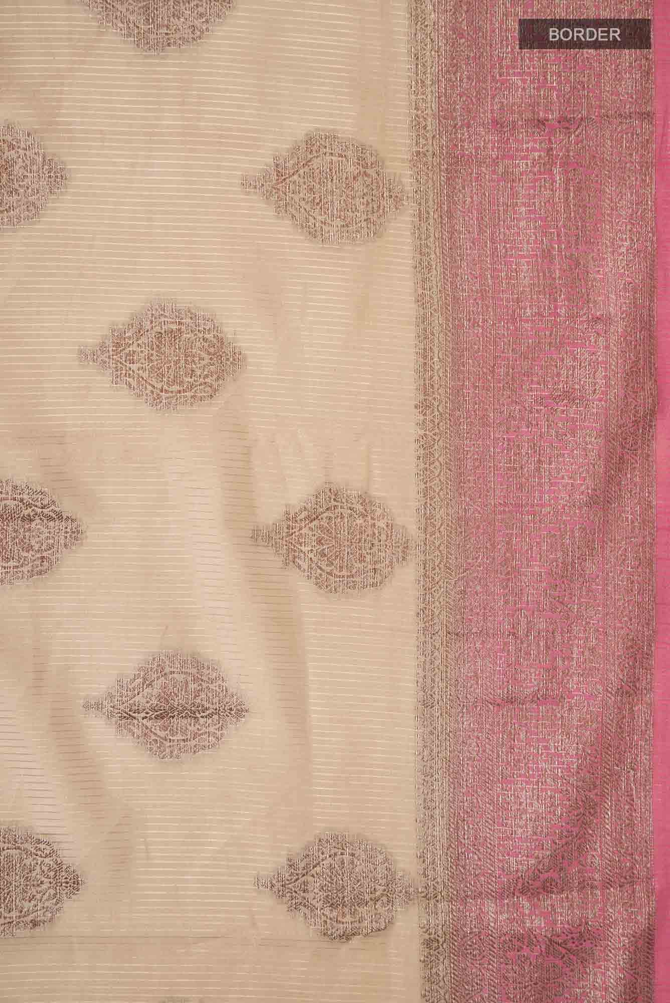 Beige Banarasi Raw Silk Saree
