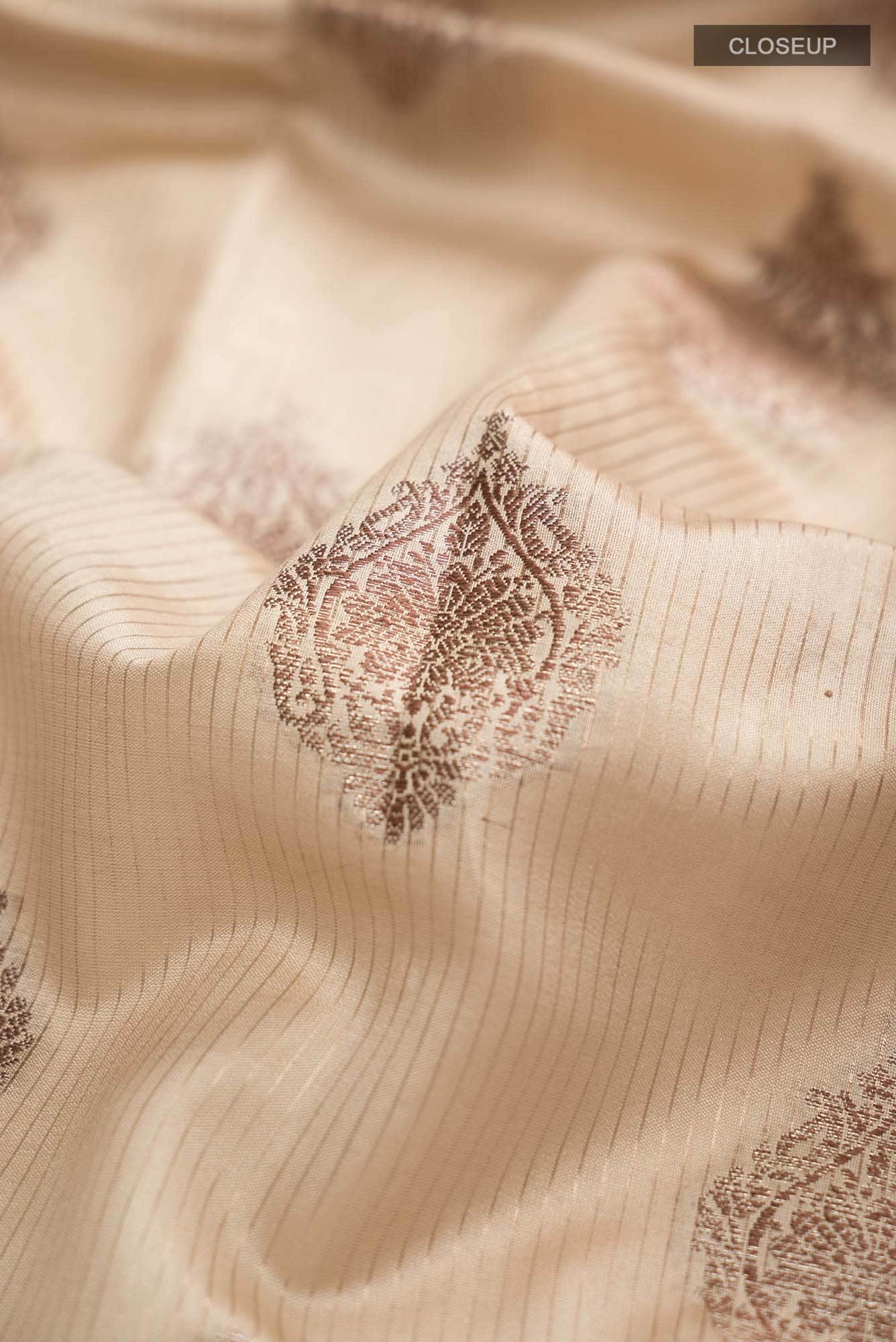 Beige Banarasi Raw Silk Saree