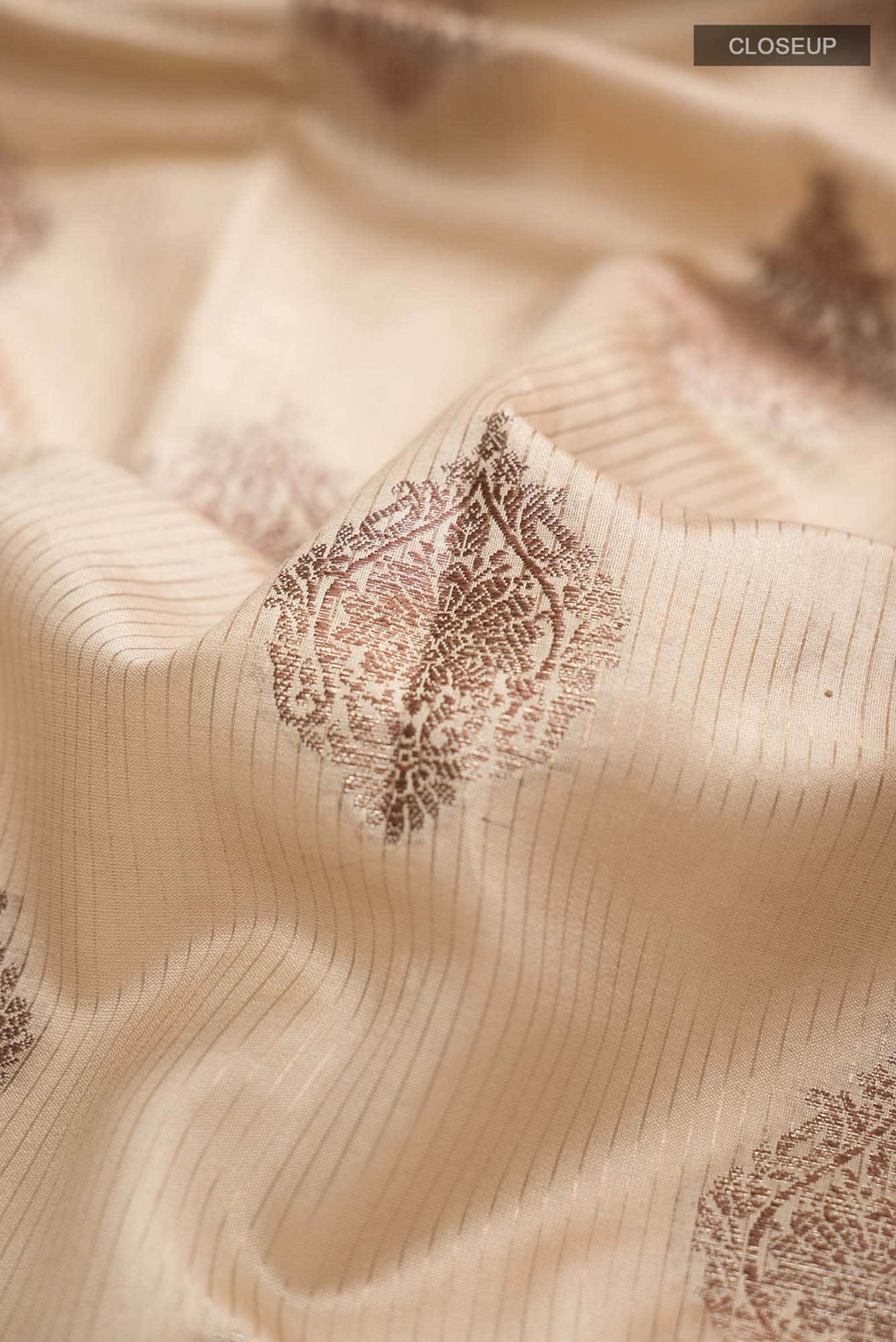 Beige Banarasi Raw Silk Saree