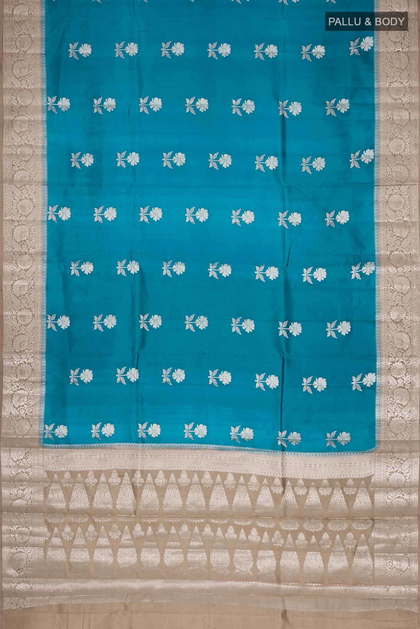 Blue Banarasi Raw Silk Saree