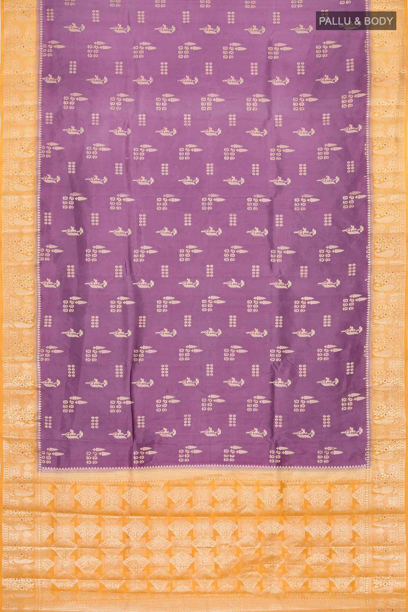 Dark Mauve Banarasi Raw Silk Saree