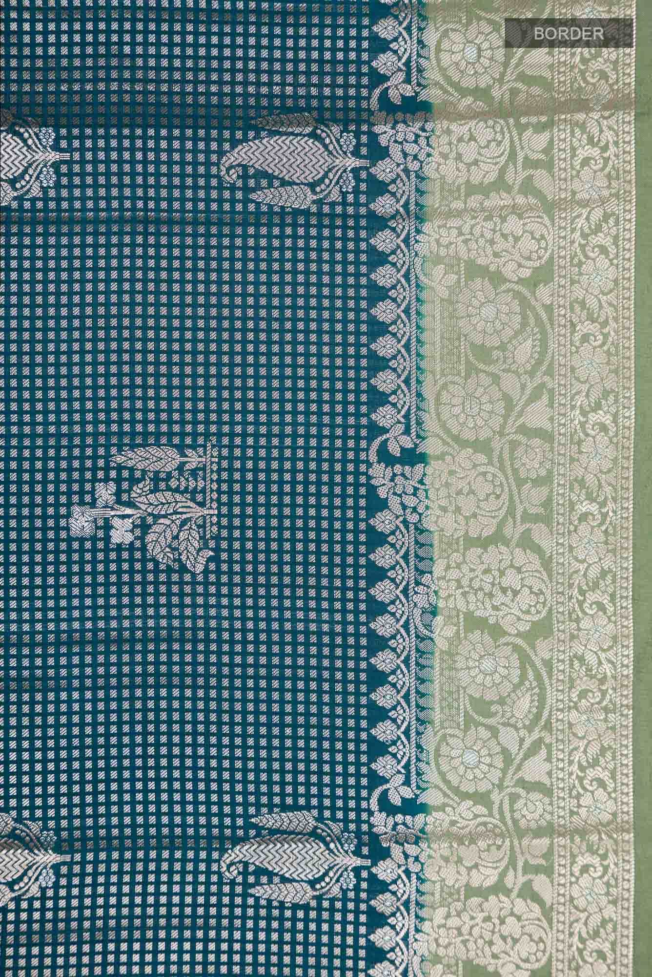 Blue Banarasi Raw Silk Saree