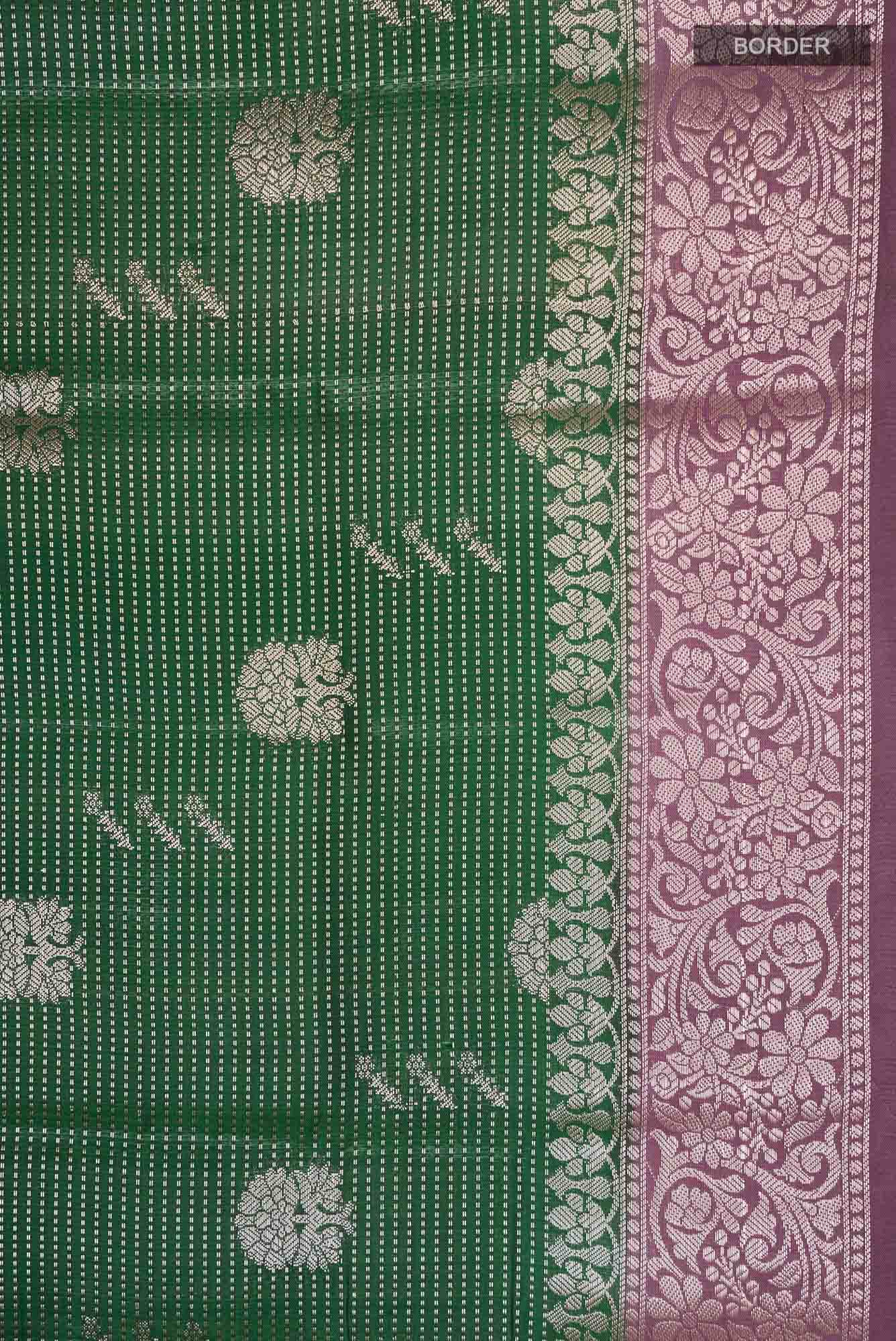 Green Banarasi Raw Silk Saree