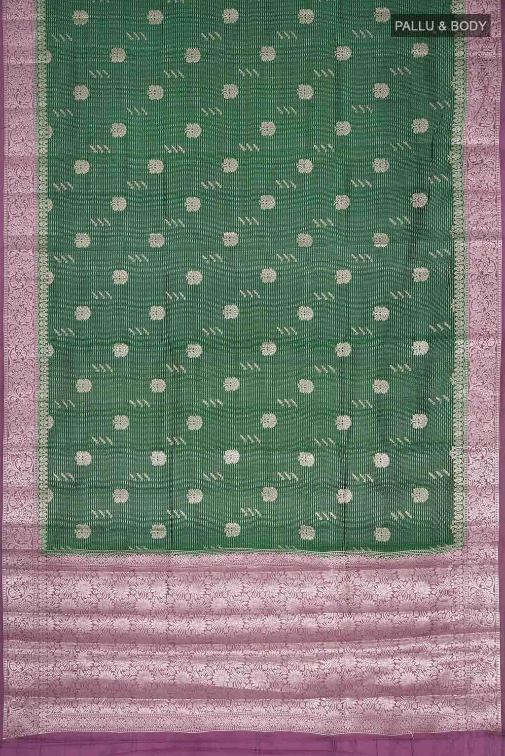 Green Banarasi Raw Silk Saree