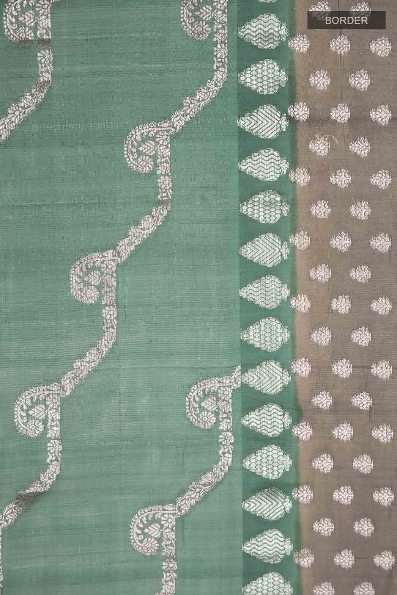 Green Banarasi Raw Silk Saree
