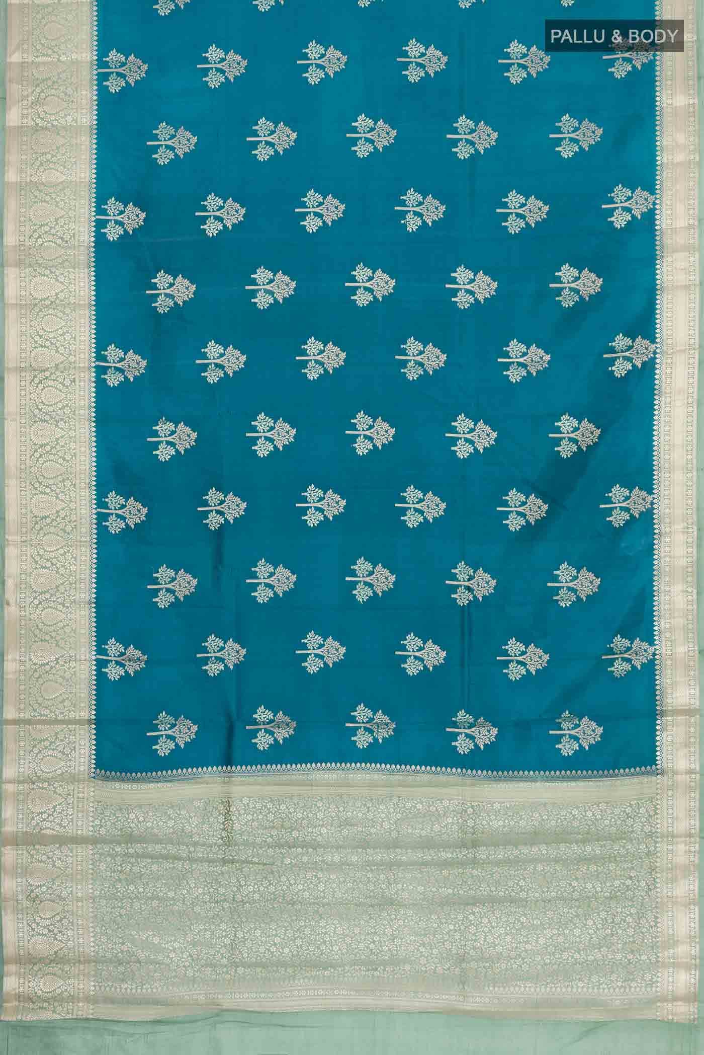 Blue Banarasi Raw Silk Saree