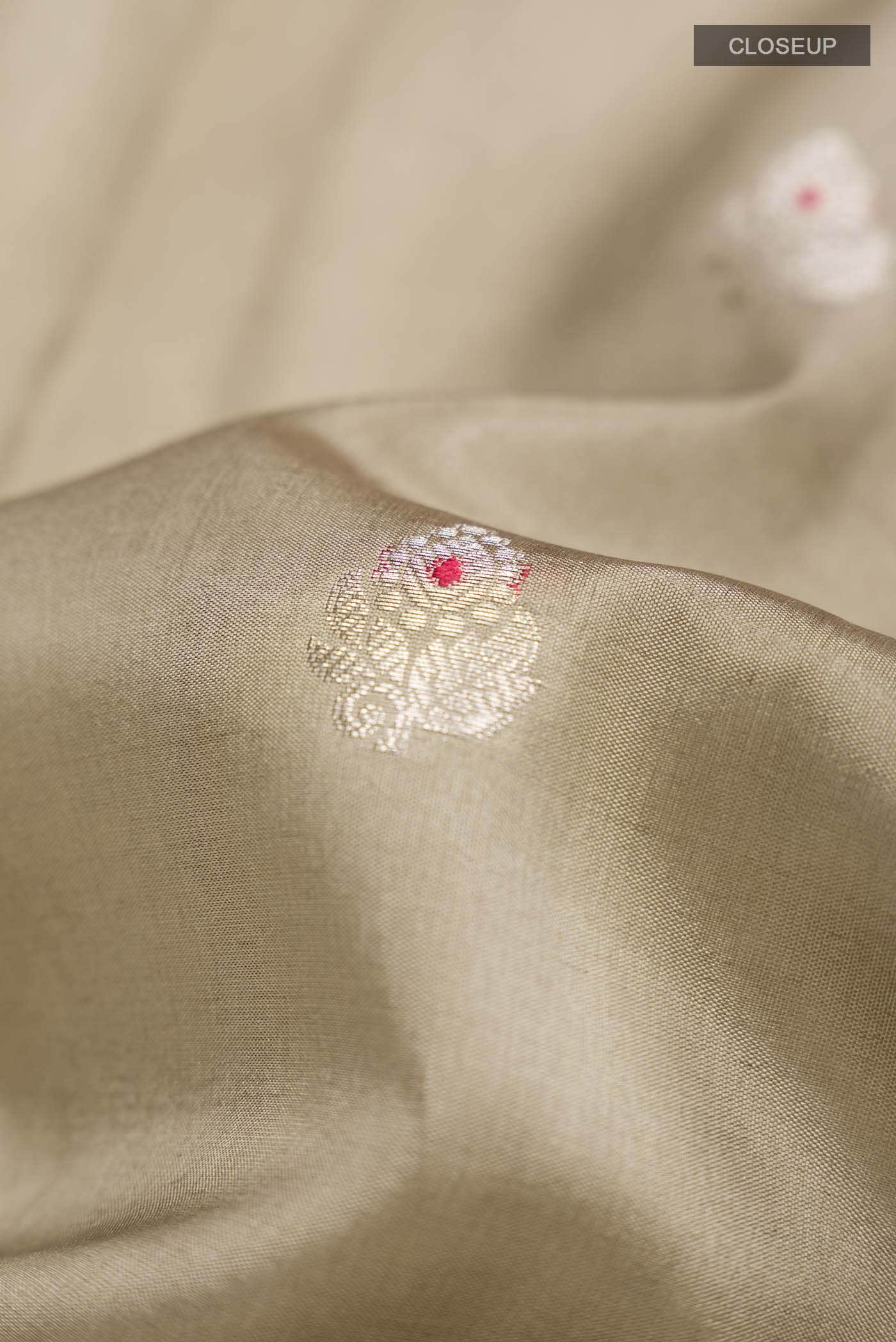Beige Banarasi Raw Silk Saree