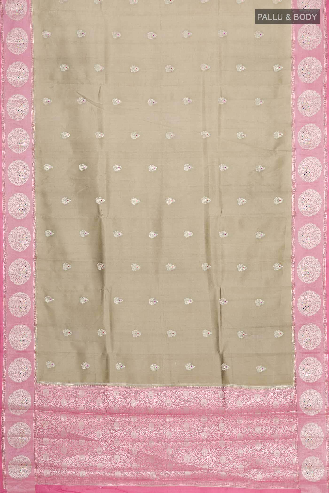 Beige Banarasi Raw Silk Saree