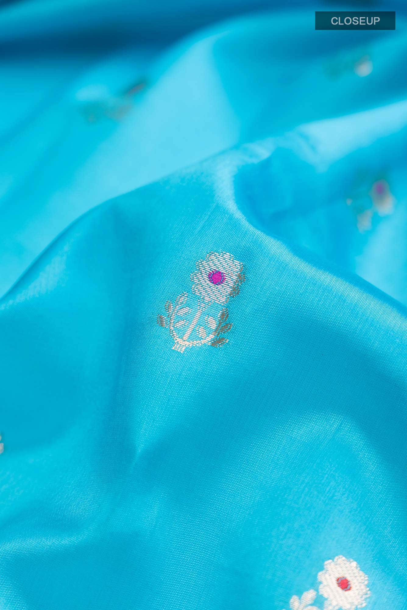 Blue Banarasi Raw Silk Saree