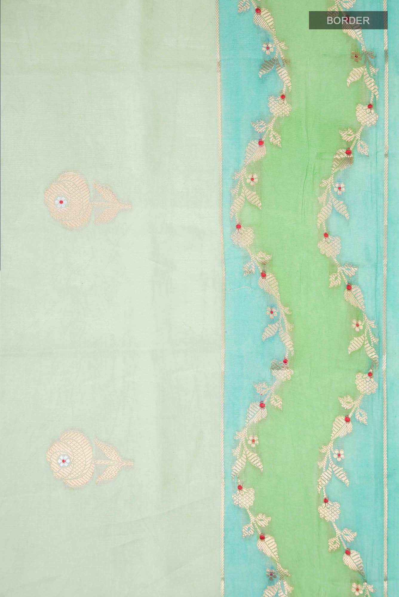 Green Banarasi Raw Silk Saree