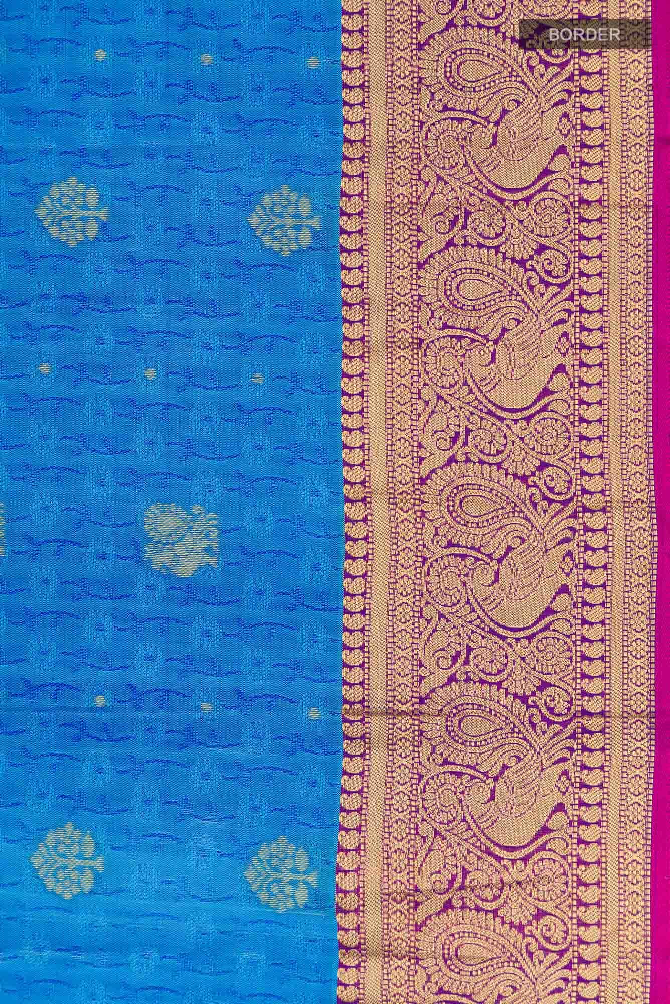 Blue Kanchipuram Silk Saree