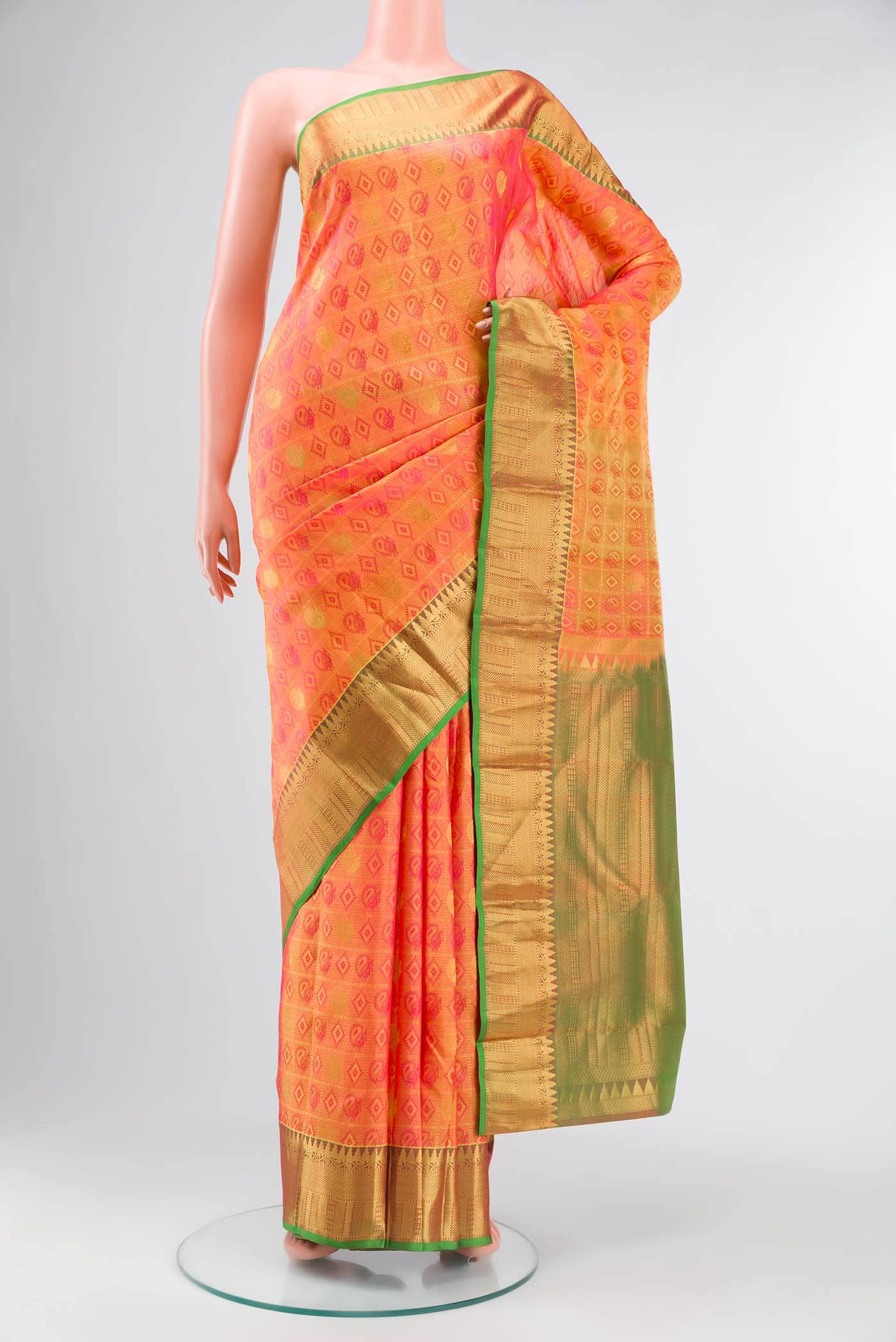 Yellow Kanchipuram Silk Saree