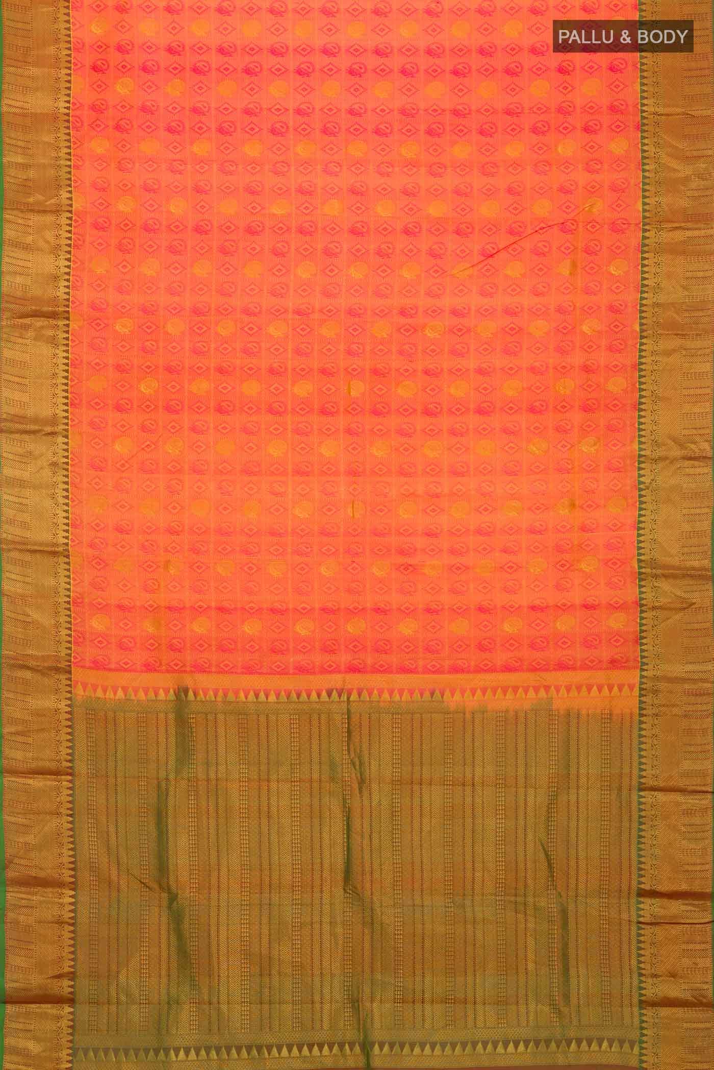 Yellow Kanchipuram Silk Saree