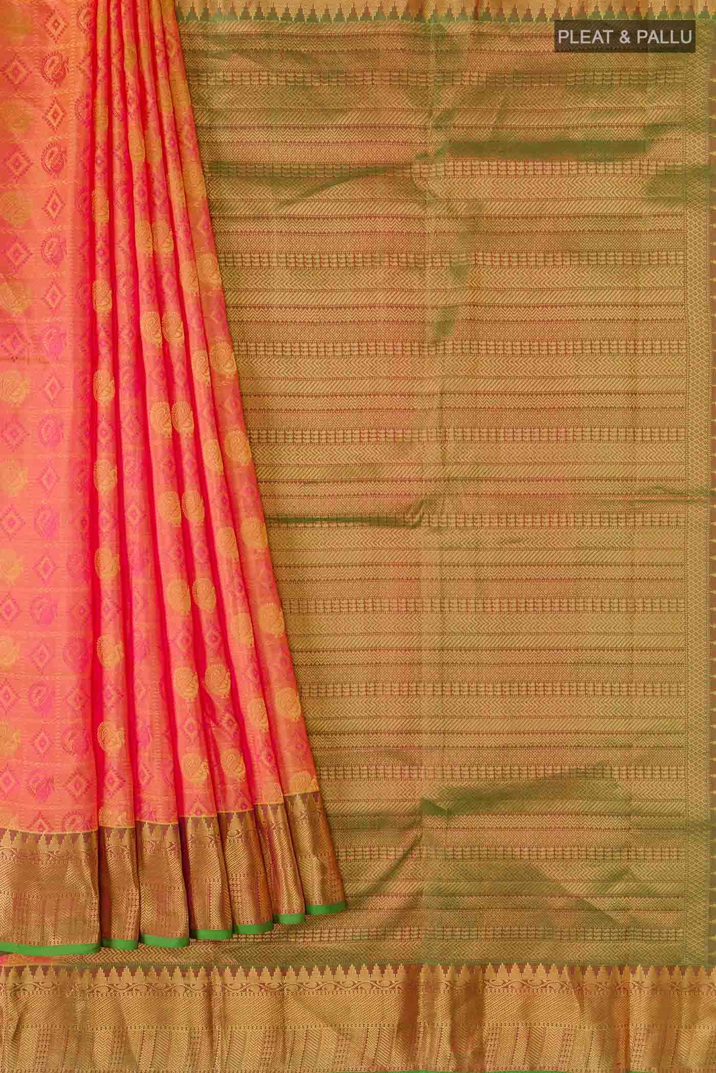 Yellow Kanchipuram Silk Saree