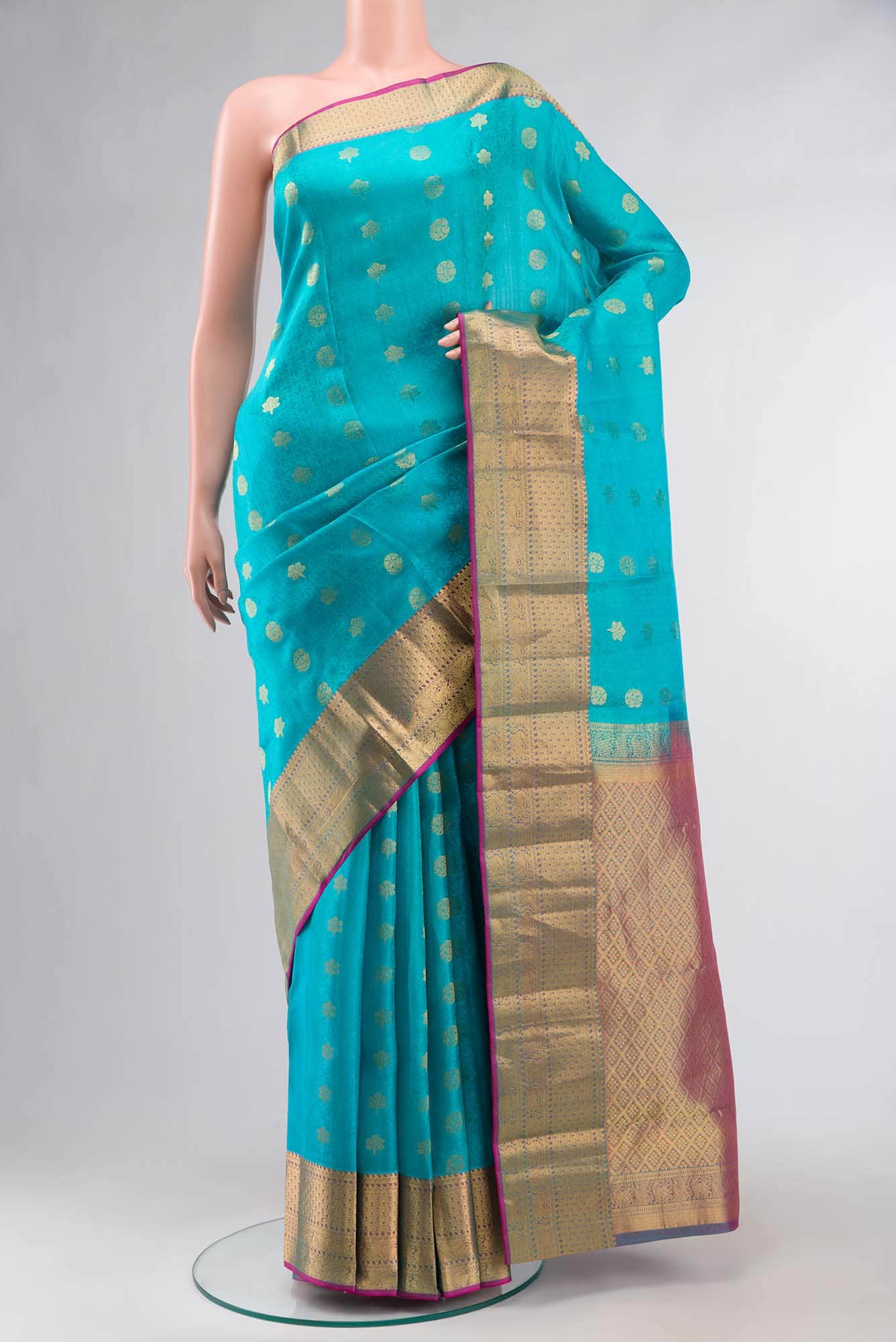 Blue Kanchipuram Silk Saree