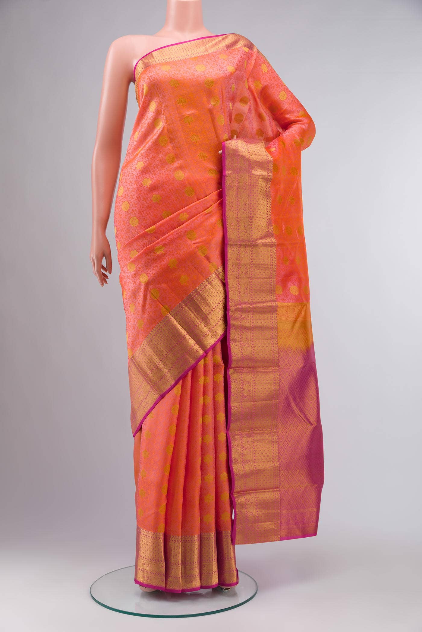 Pink Kanchipuram Silk Saree